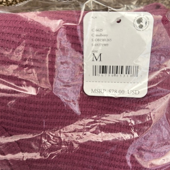 𝅺FREE People Santa Clara Thermal Top /Mulberry - Picture 4 of 8